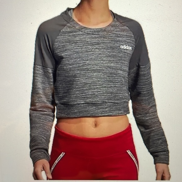 adidas Tops - Adidas sz S Climalite Xpressive cropped sweatshirt space age gray mesh shoulders